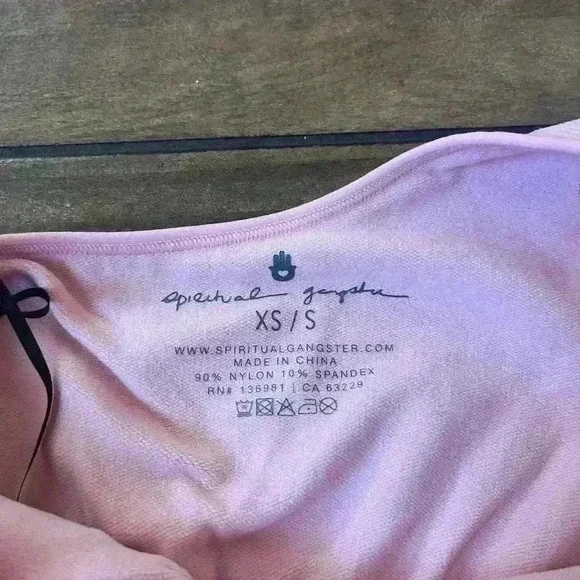 NWT SPIRITUAL GANGSTER LUNA ONE SHOULDER SEAMLESS TANK - PEONY Xs/s - Picture 5 of 5
